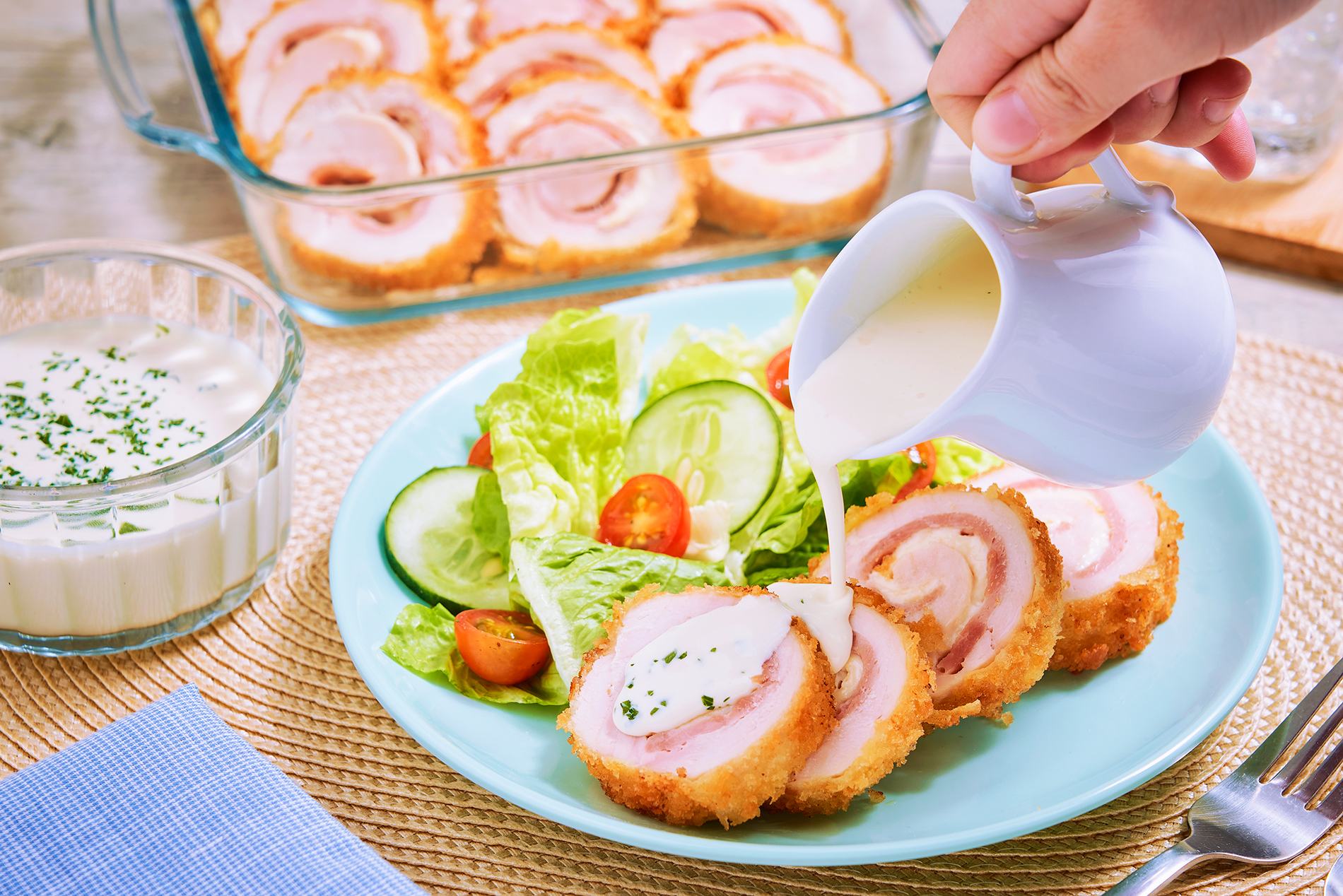 Easy Chicken Cordon Bleu with Creamy Cheese Sauce