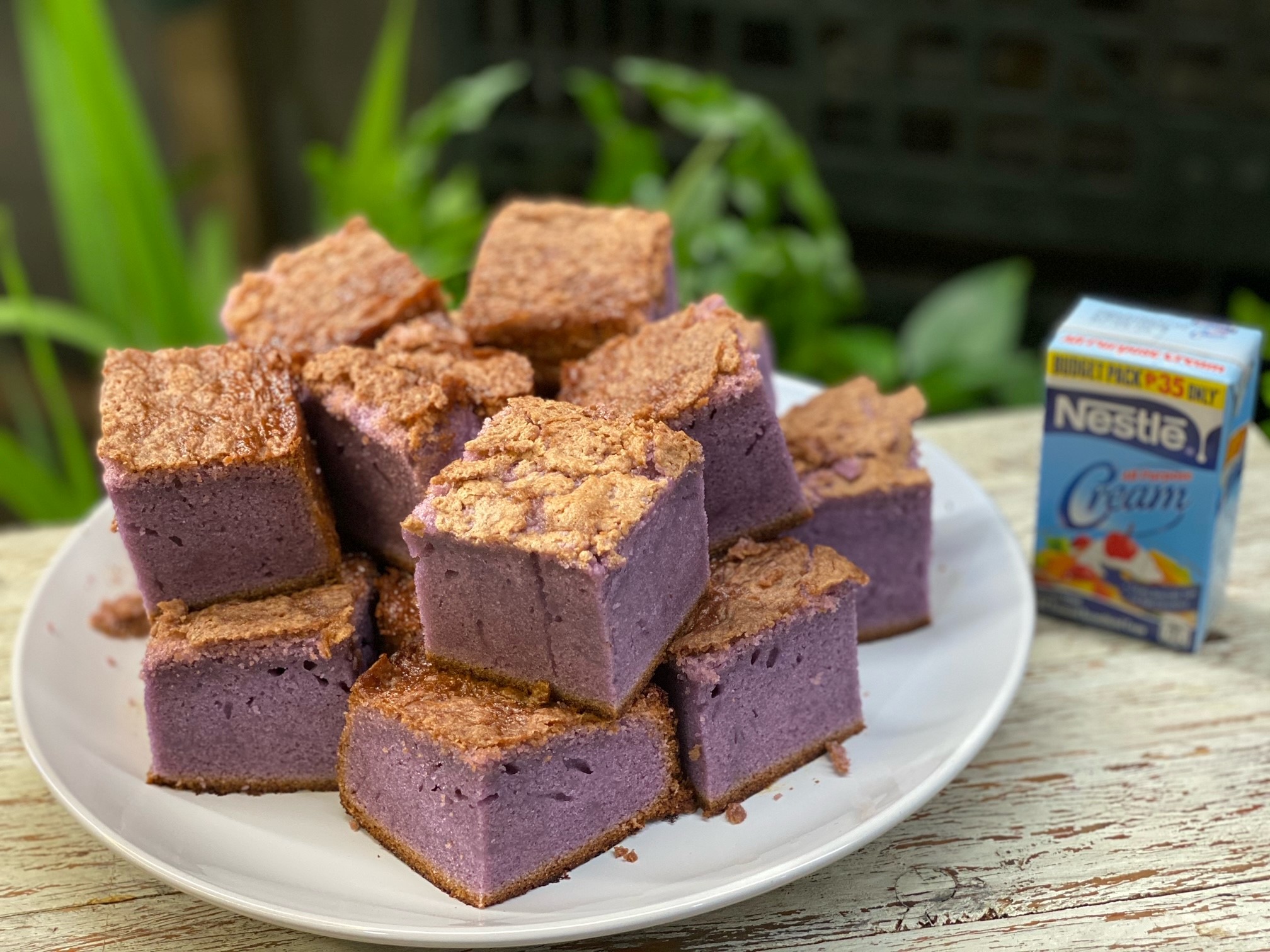 Creamy Ube Rice Cake