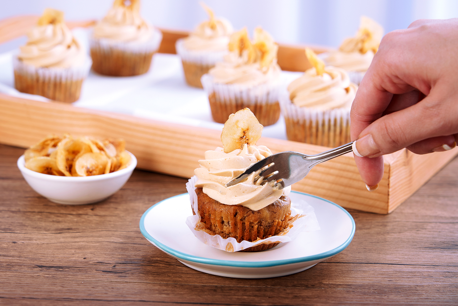 Banana Cupcake with Peanut Butter Frosting