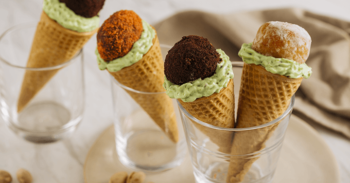 Donut Balls on Cones