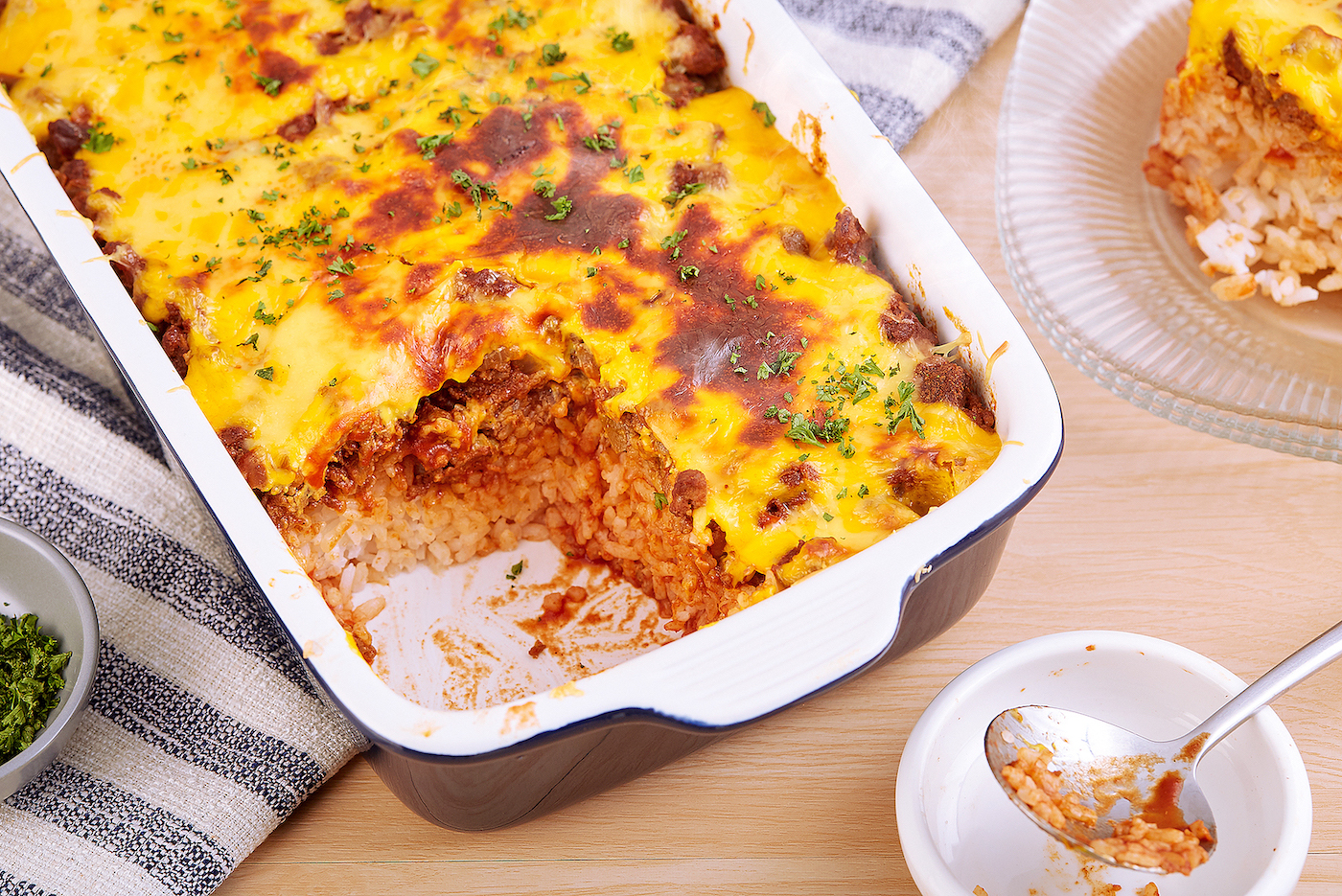 Creamy Chili Con Rice Bake