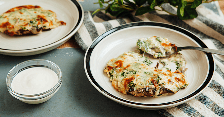 Stuffed Portobello with Spinach Bechamel