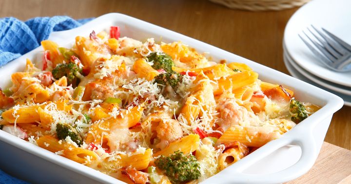 Baked Pasta with Cauliflower and Broccoli