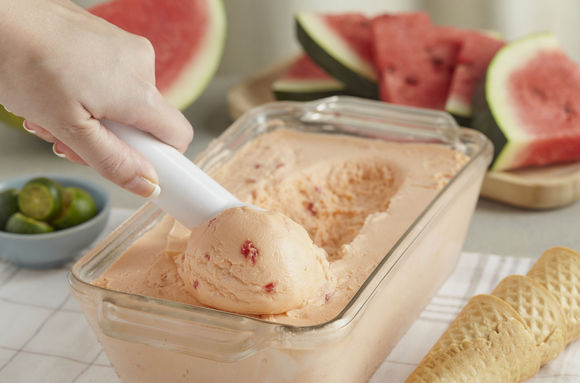 Watermelon and Calamansi Ice Cream