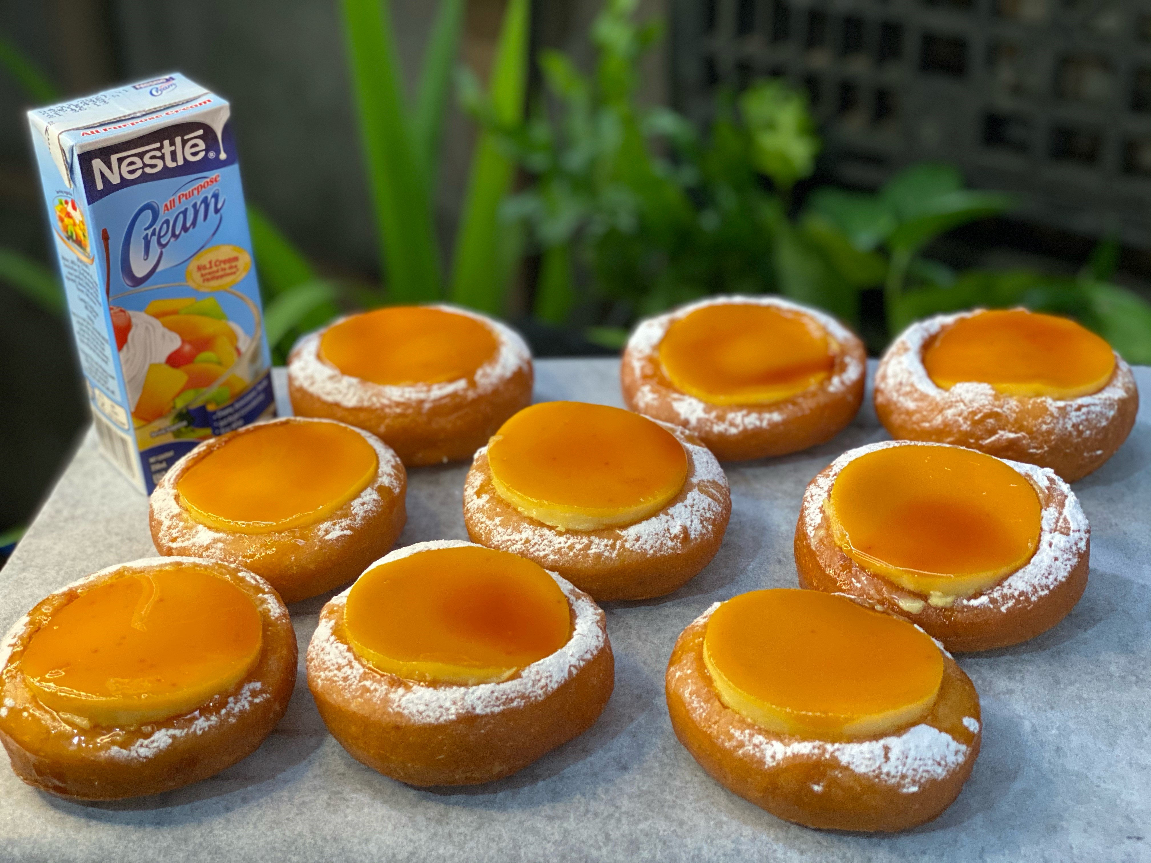 Creamy Leche Flan Filled Doughnuts